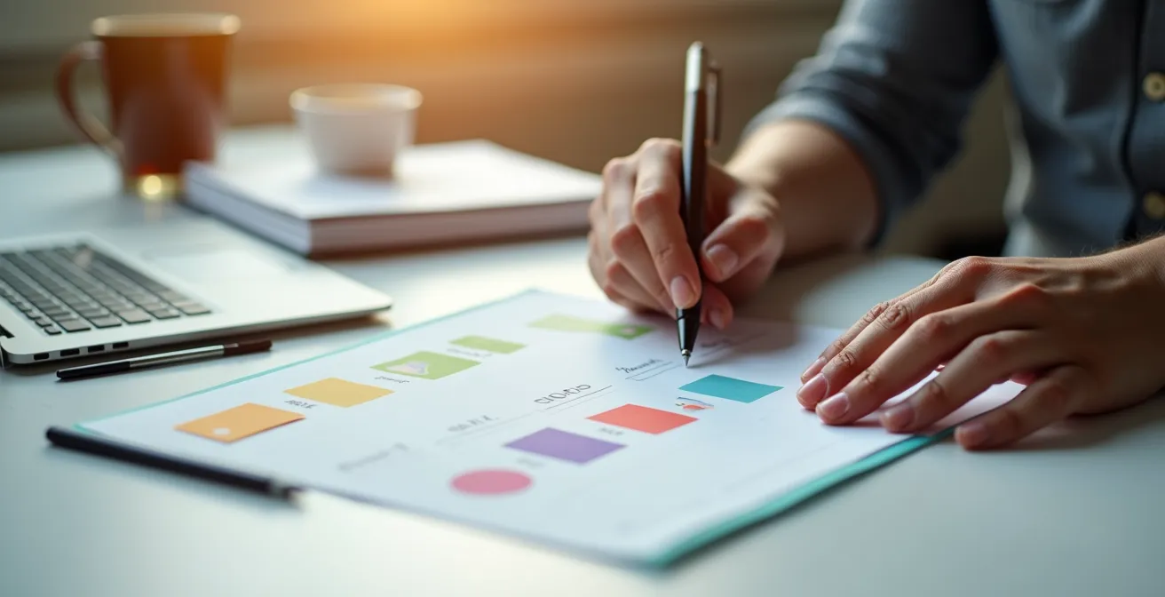 Modern workspace showing calendar planning with AI assistance metaphor