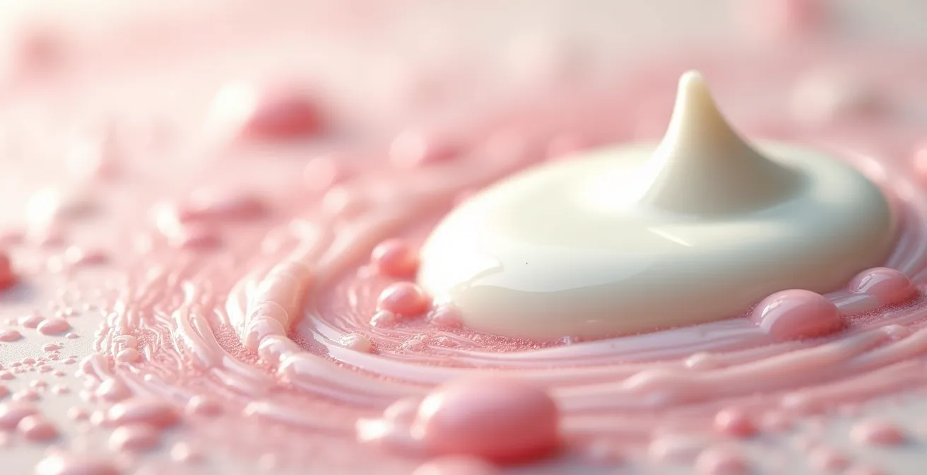 Abstract macro visualization of the gut microbiome, showing beneficial bacteria and suggesting neural connections to the brain