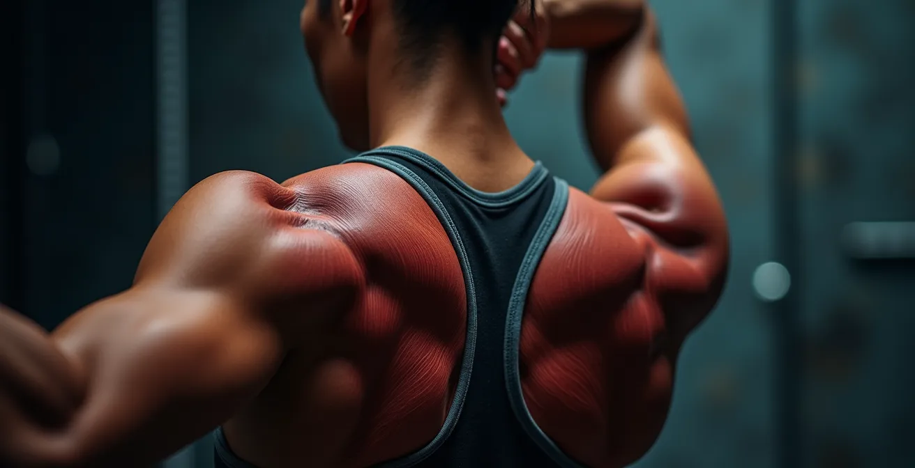 Person performing seated thoracic spine rotation stretch with proper form