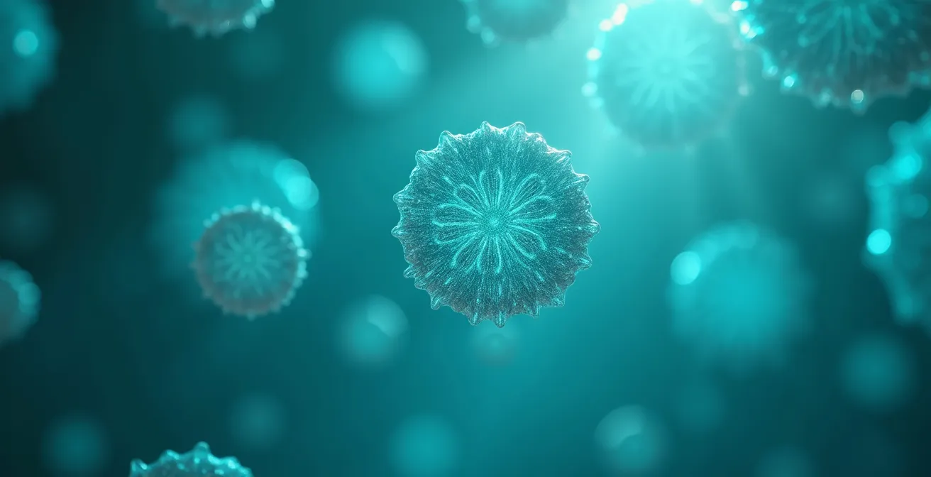 Microscopic view of beneficial probiotic bacteria strains