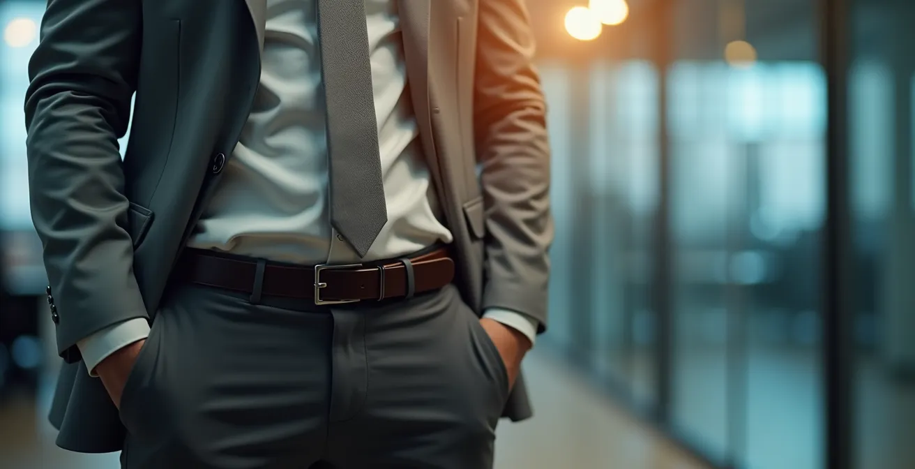Close-up of a person demonstrating deep breathing technique with focus on diaphragm movement