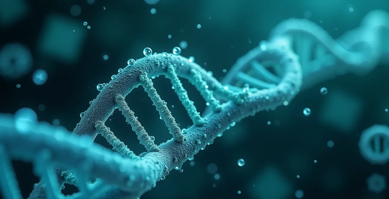 Visualization of stress hormones affecting DNA methylation patterns